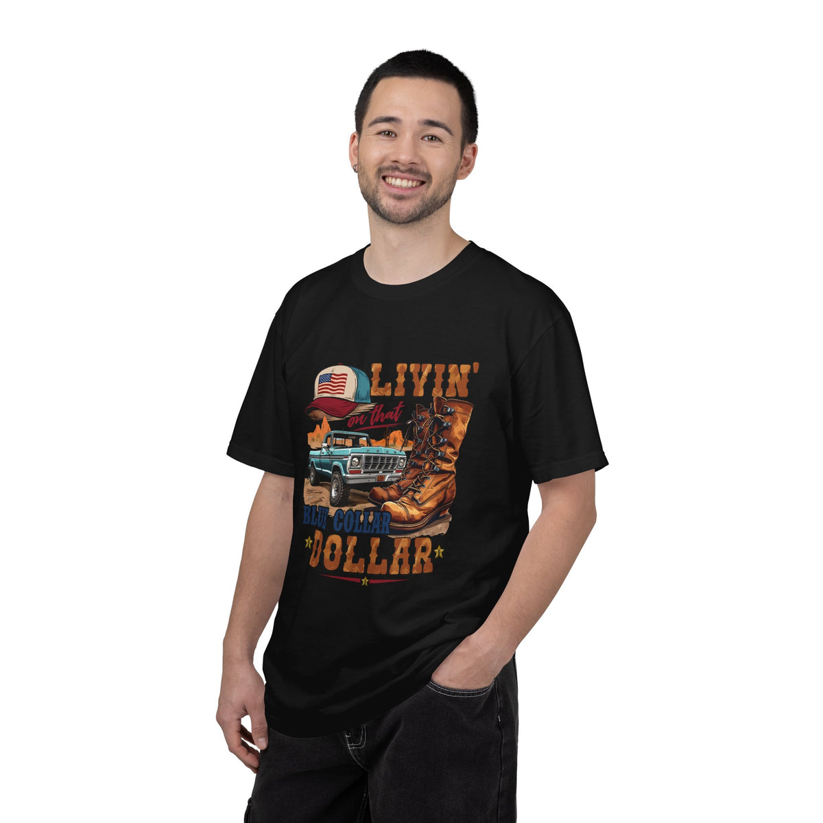 Blue Collar Dollar T-Shirt | Work Boots & Truck Graphic Tee