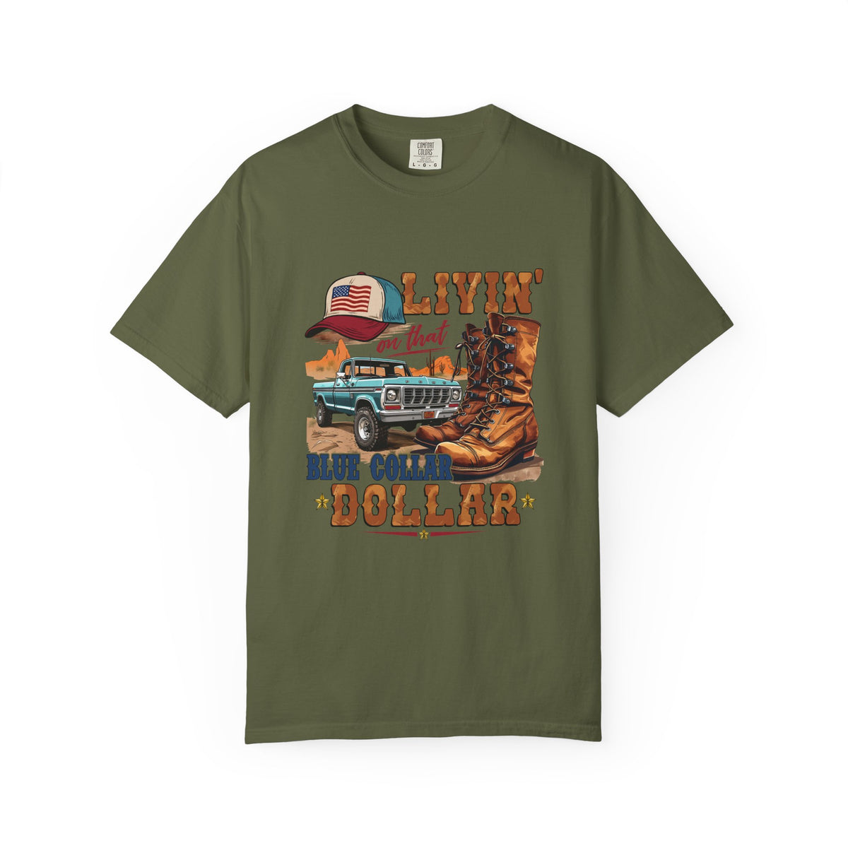 Blue Collar Dollar T-Shirt | Work Boots & Truck Graphic Tee