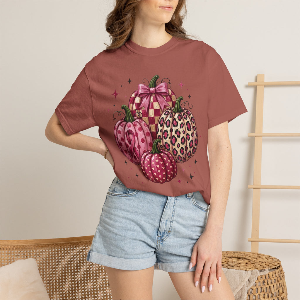 Pink Pumpkin Breast Cancer Awareness T-shirt| Fall Awareness Shirt