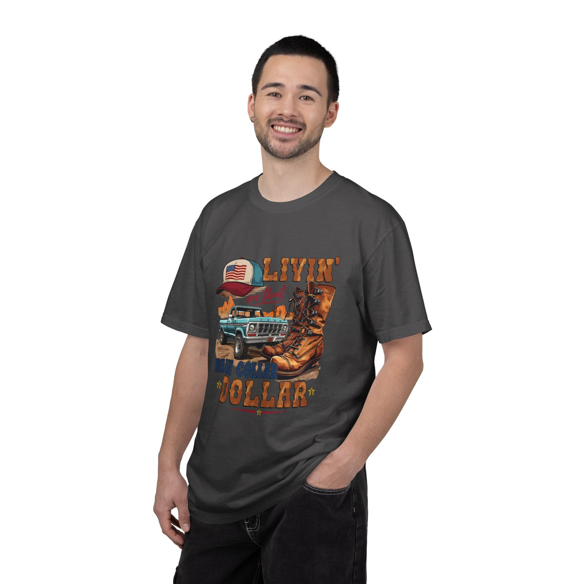 Blue Collar Dollar T-Shirt | Work Boots & Truck Graphic Tee