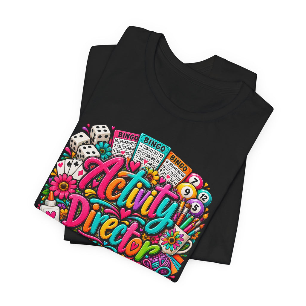 Activity Director Shirt – Colorful Bingo & Crafts Graphic Tee – Healthcare Activity Staff Gift