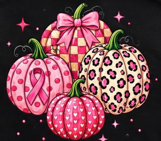 Pink Pumpkin Breast Cancer Awareness V-Neck T-Shirt | Fall Graphic Tee