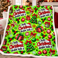 Funny I Hate Christmas Sherpa Fleece Blanket | Sarcastic Holiday Throw