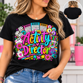 Activity Director Shirt – Colorful Bingo & Crafts Graphic Tee – Healthcare Activity Staff Gift