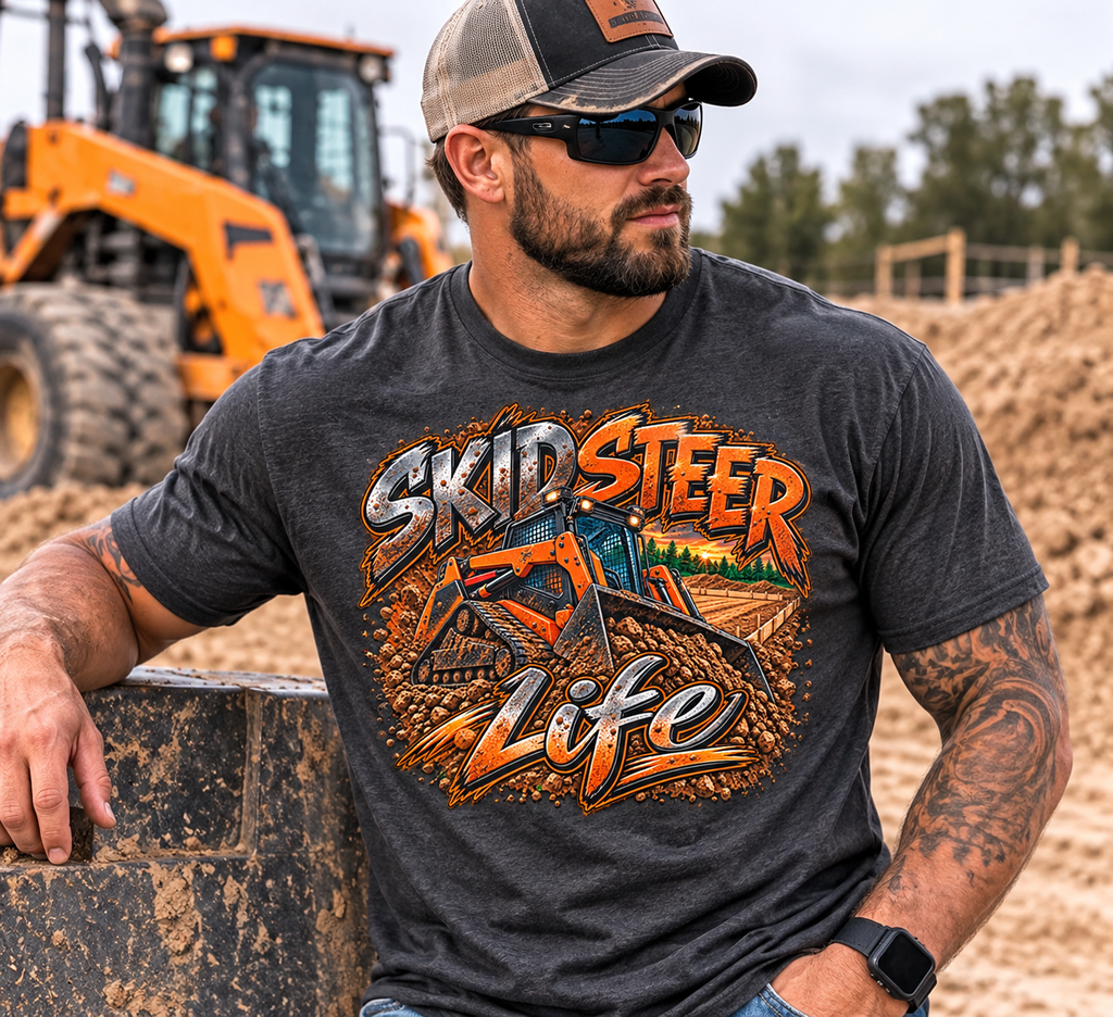 Skid Steer Life T-Shirt | Heavy Equipment Operator Shirt | Construction Worker Graphic Tee