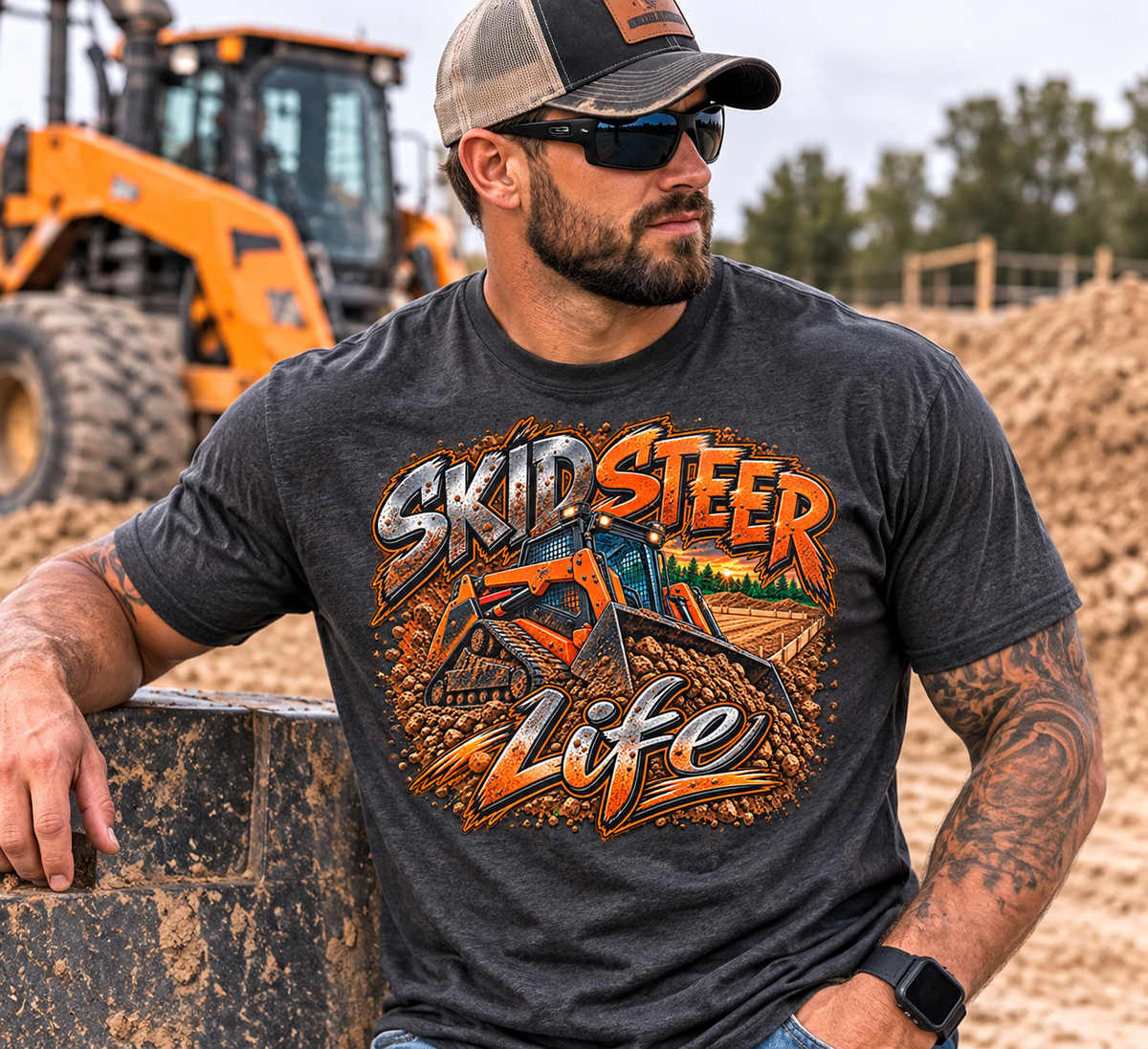 Skid Steer Life T-Shirt | Heavy Equipment Operator Shirt | Construction Worker Graphic Tee