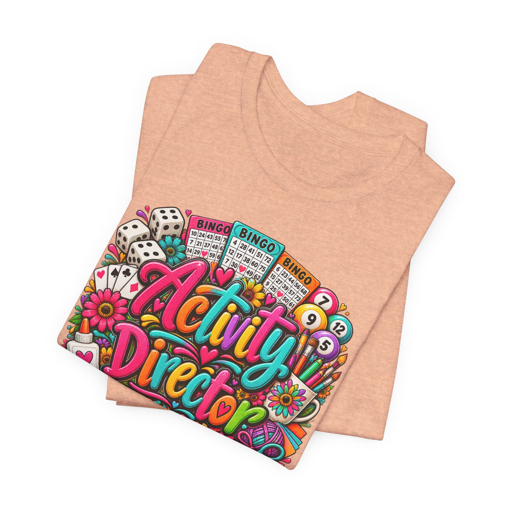Activity Director Shirt – Colorful Bingo & Crafts Graphic Tee – Healthcare Activity Staff Gift
