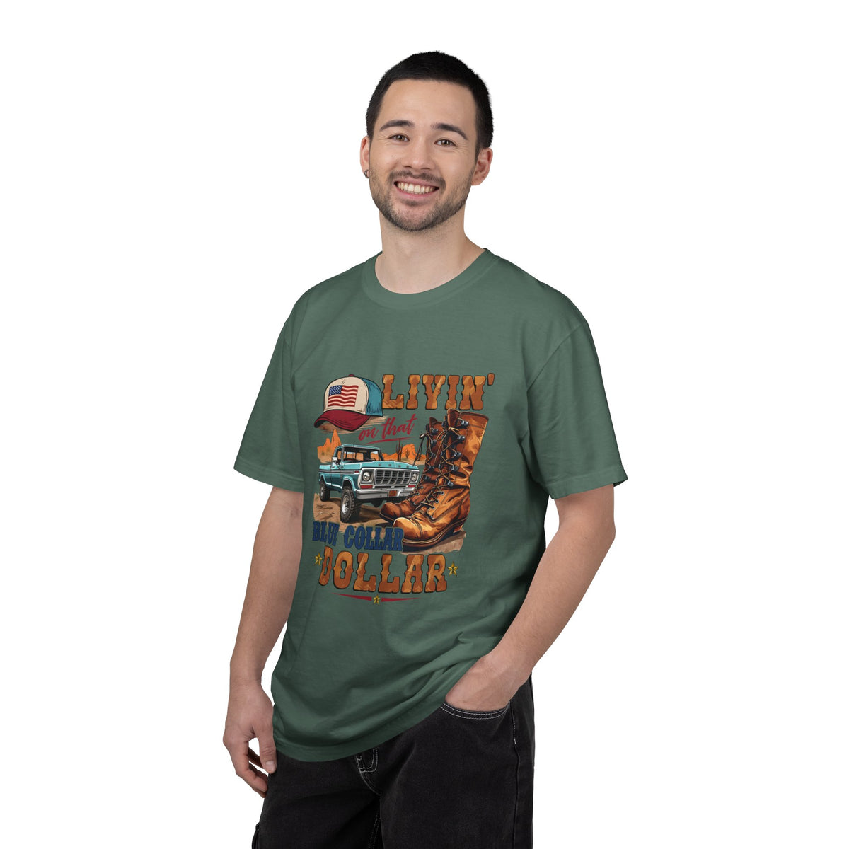 Blue Collar Dollar T-Shirt | Work Boots & Truck Graphic Tee