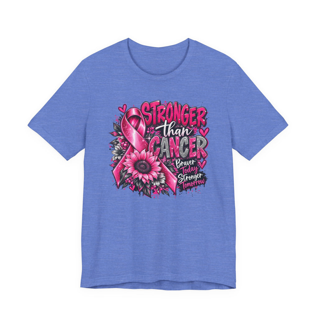 Stronger Than Cancer Breast Cancer Awareness T-Shirt | Pink Ribbon Graphic Tee